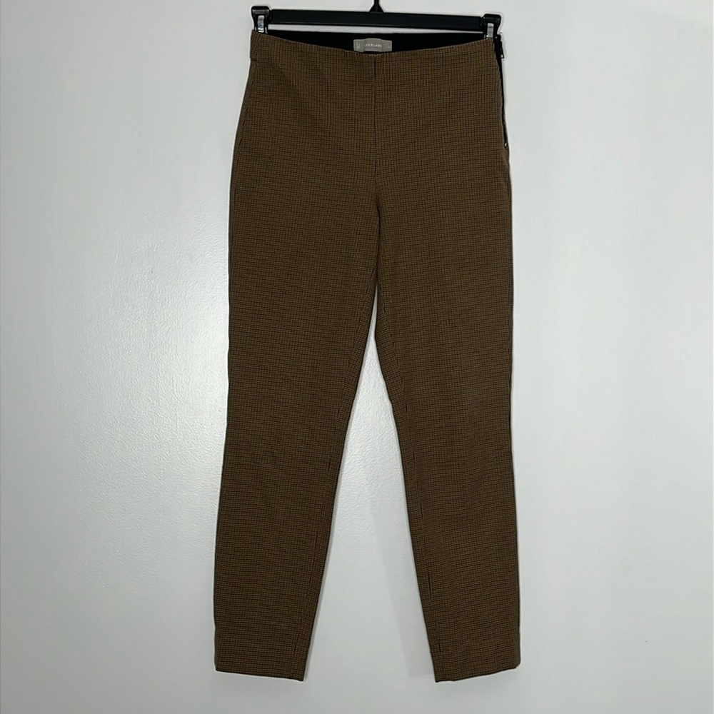 EVERLANE The Curvy Side Zip Brown Houndstooth Ankle Pants Sz 4
